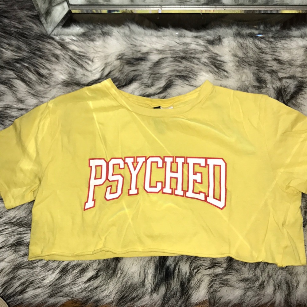 Crop top with print "psyched"